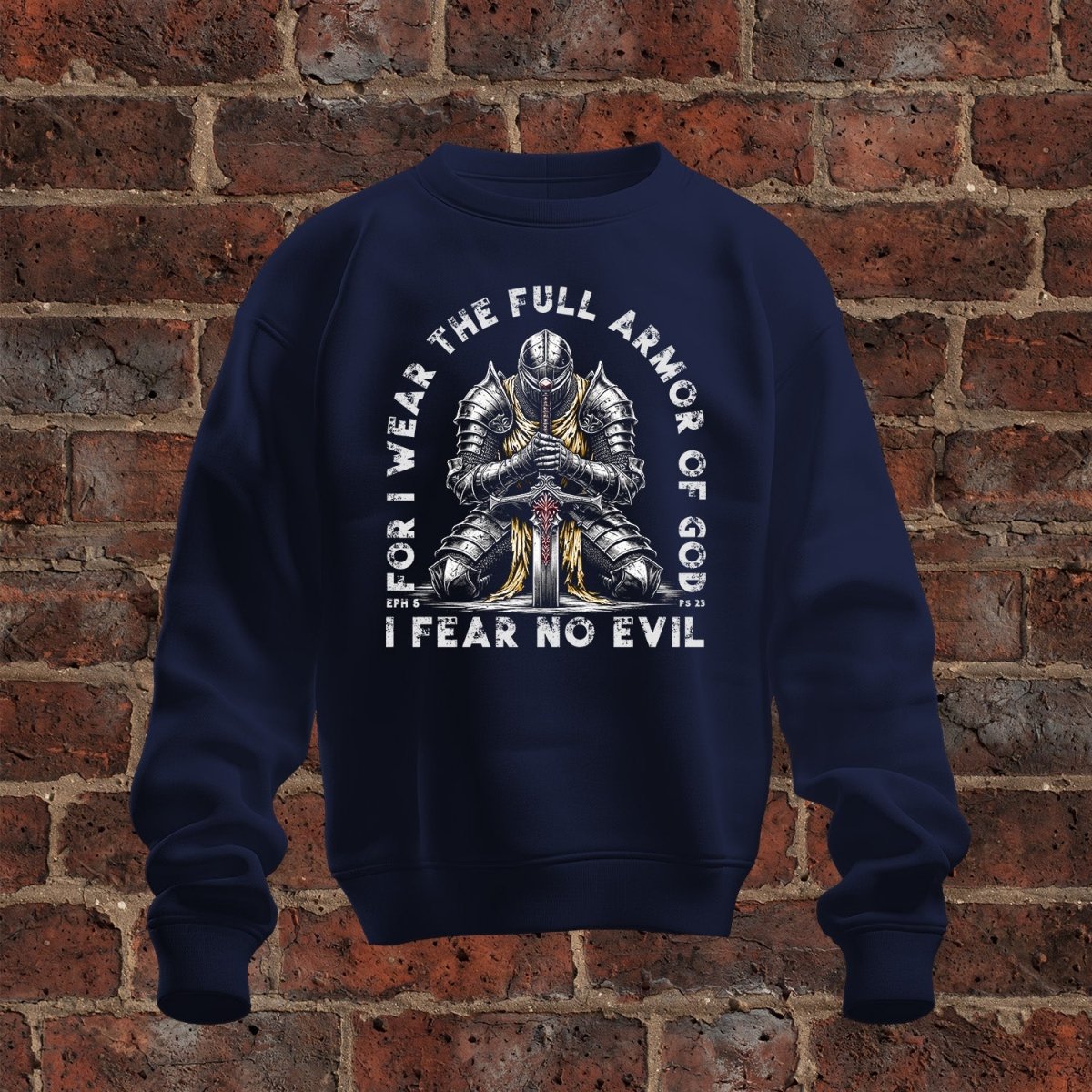 crewneck sweatshirt - Fear No Evil - Sweatshirt - The Reformed Sage - #reformed# - #reformed_gifts# - #christian_gifts#