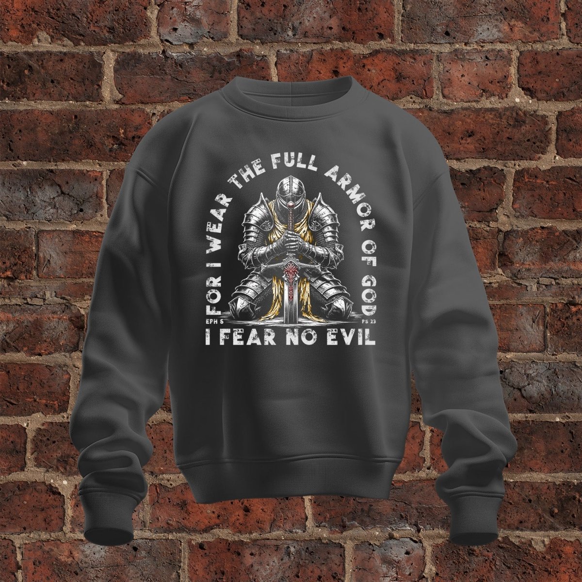 crewneck sweatshirt - Fear No Evil - Sweatshirt - The Reformed Sage - #reformed# - #reformed_gifts# - #christian_gifts#