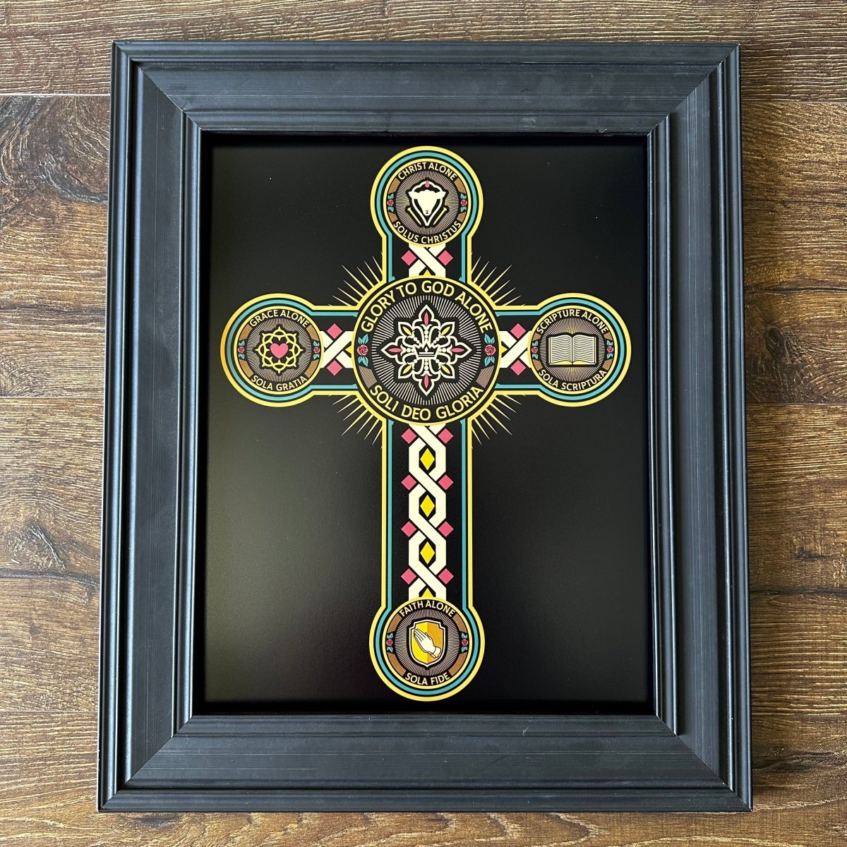 Printed Art - Five Sola Cross - Wall Art - The Reformed Sage - #reformed# - #reformed_gifts# - #christian_gifts#