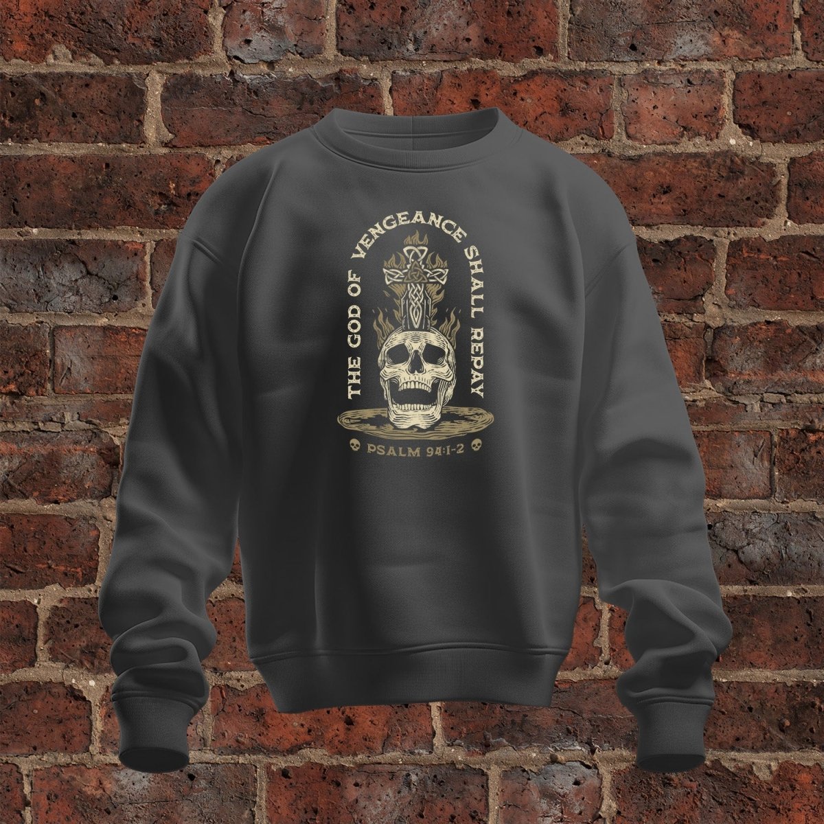 crewneck sweatshirt - God of Vengeance - Sweatshirt - The Reformed Sage - #reformed# - #reformed_gifts# - #christian_gifts#