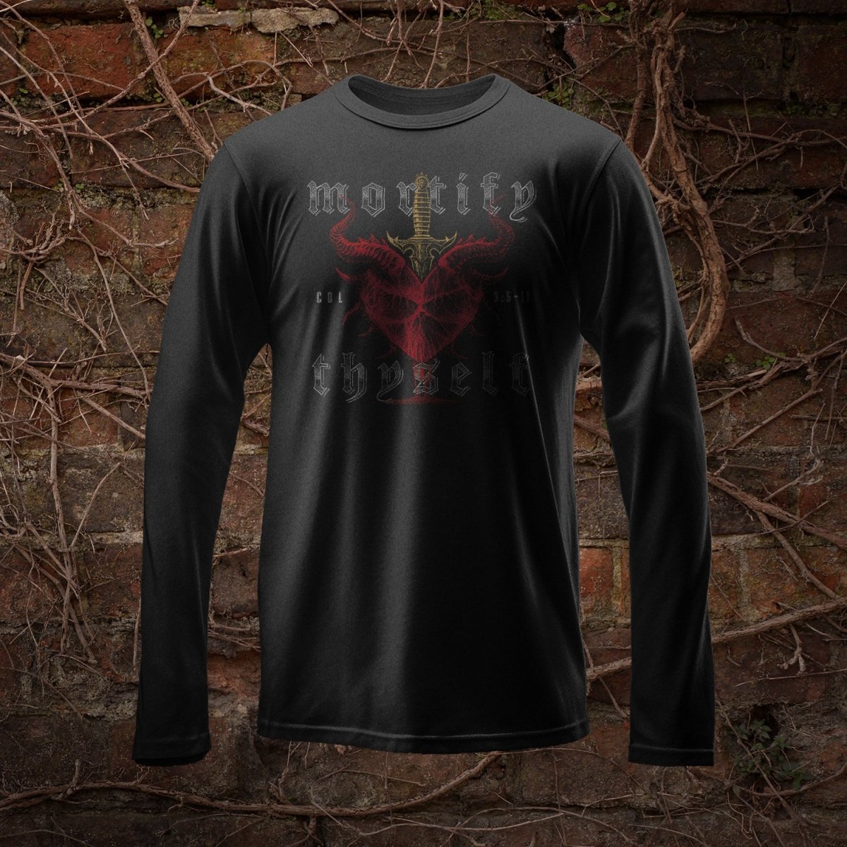 LS - Mortify Thyself - Long Sleeve Tee - The Reformed Sage - #reformed# - #reformed_gifts# - #christian_gifts#