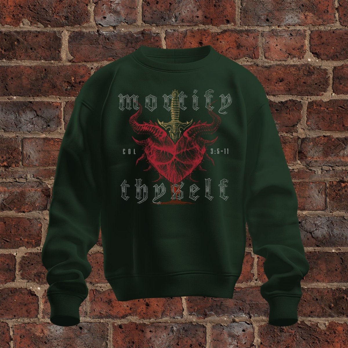 crewneck sweatshirt - Mortify Thyself - Sweatshirt - The Reformed Sage - #reformed# - #reformed_gifts# - #christian_gifts#