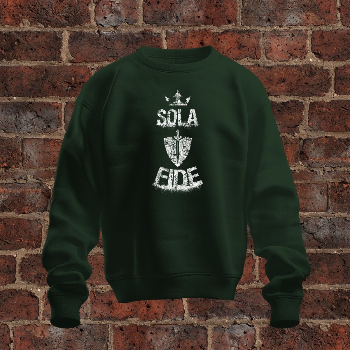 crewneck sweatshirt - Sola Fide Grunge - Sweatshirt - The Reformed Sage - #reformed# - #reformed_gifts# - #christian_gifts#