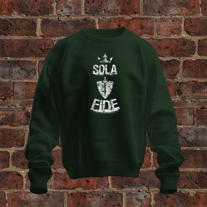 crewneck sweatshirt - Sola Fide Grunge - Sweatshirt - The Reformed Sage - #reformed# - #reformed_gifts# - #christian_gifts#