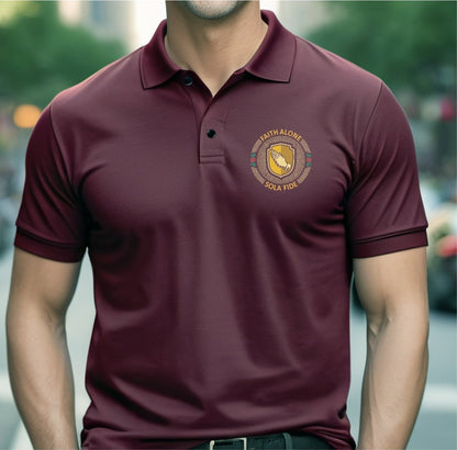 MPolo - Sola Fide Seal - Men's Polo - The Reformed Sage - #reformed# - #reformed_gifts# - #christian_gifts#