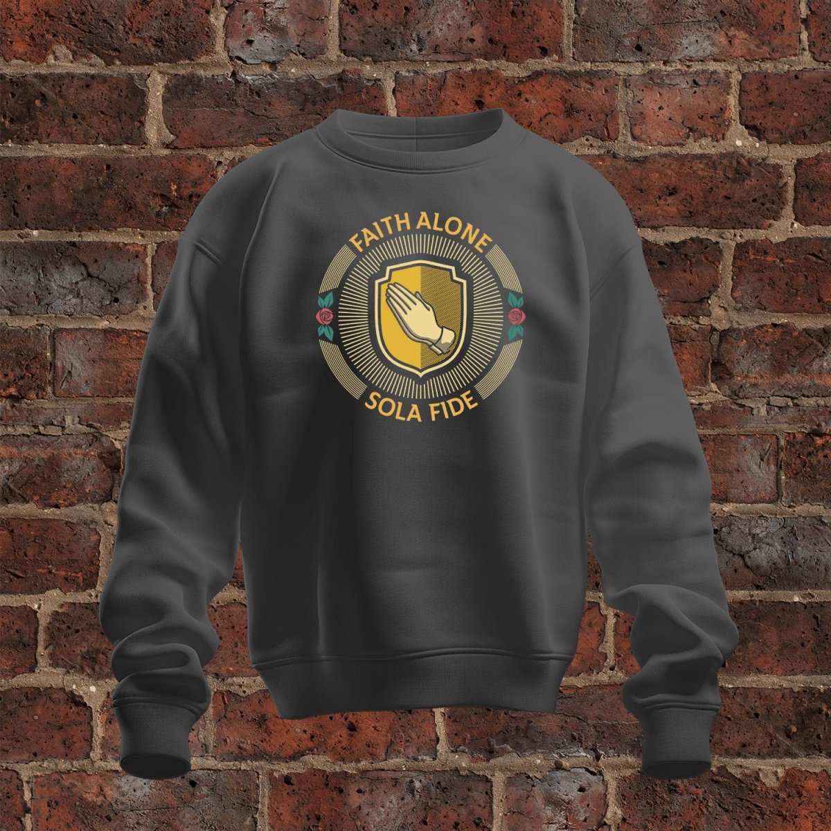 crewneck sweatshirt - Sola Fide Seal - Sweatshirt - The Reformed Sage - #reformed# - #reformed_gifts# - #christian_gifts#