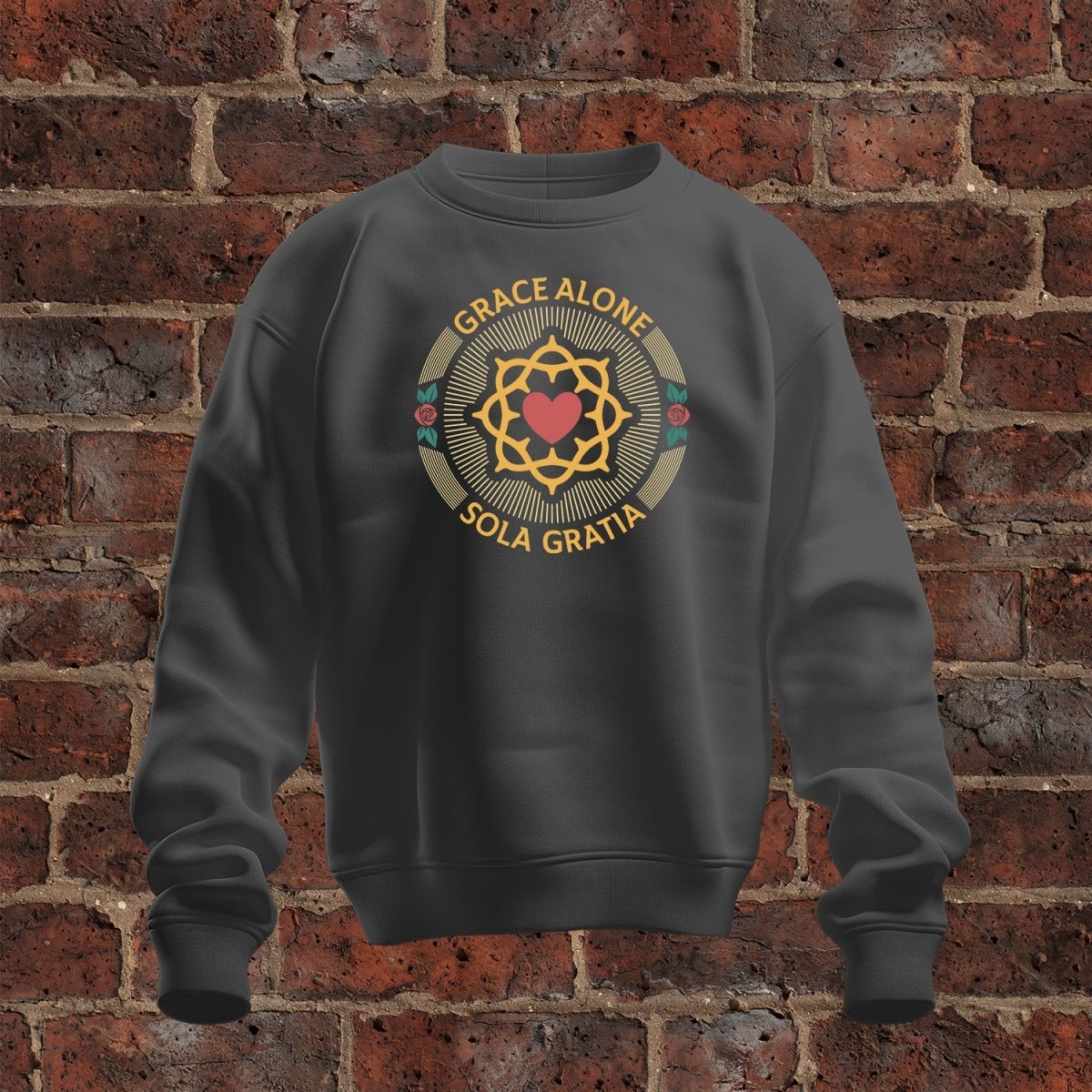 crewneck sweatshirt - Sola Gratia Seal - Sweatshirt - The Reformed Sage - #reformed# - #reformed_gifts# - #christian_gifts#