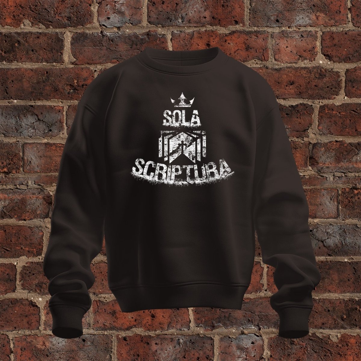 crewneck sweatshirt - Sola Scriptura Grunge - Sweatshirt - The Reformed Sage - #reformed# - #reformed_gifts# - #christian_gifts#