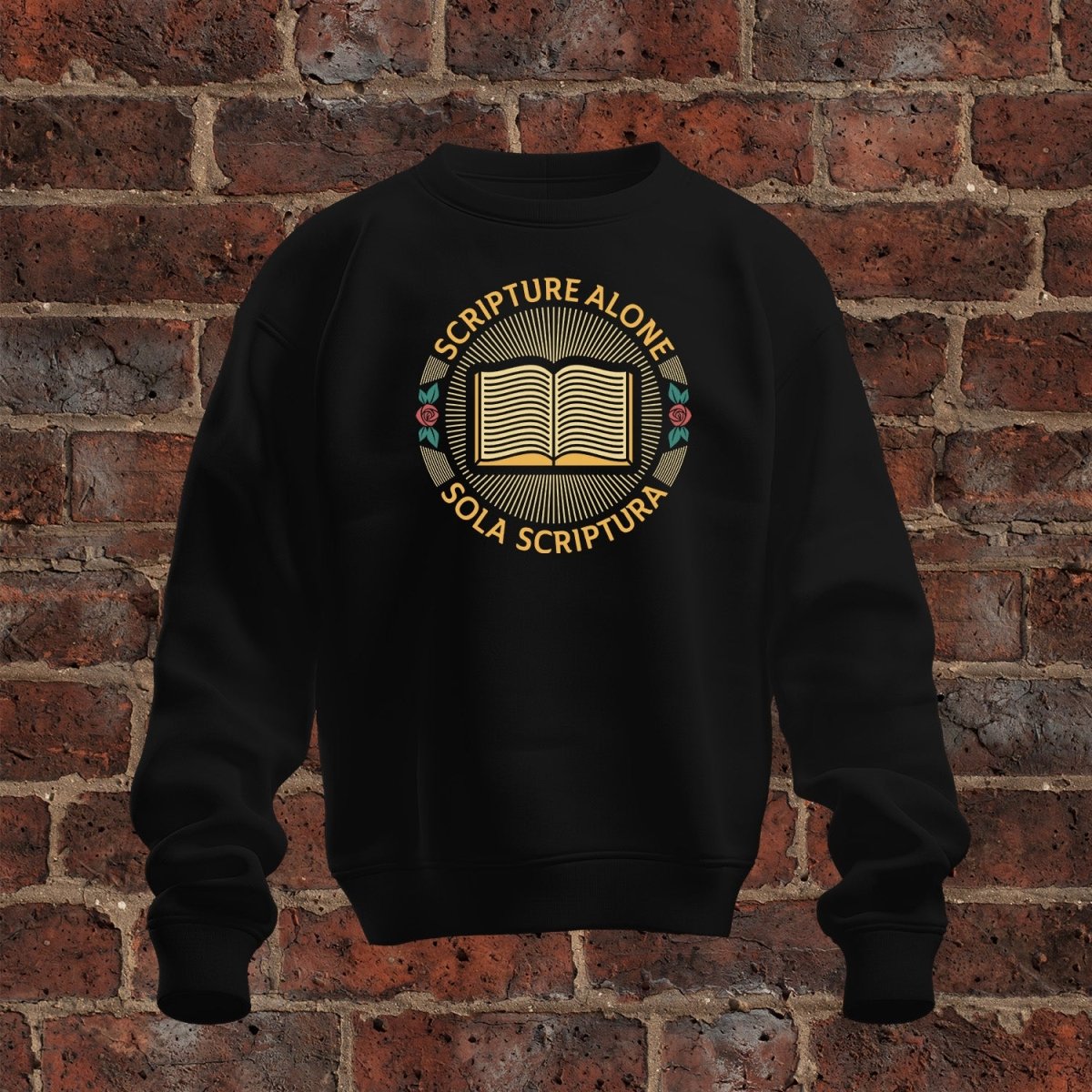 crewneck sweatshirt - Sola Scriptura Seal - Sweatshirt - The Reformed Sage - #reformed# - #reformed_gifts# - #christian_gifts#