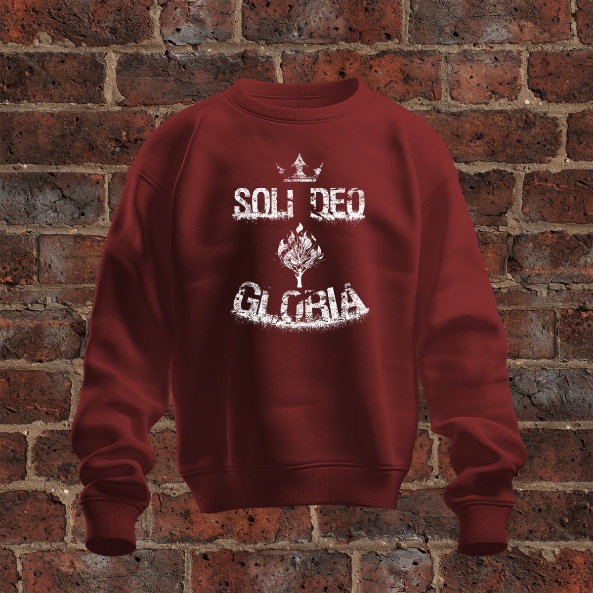 crewneck sweatshirt - Soli Deo Gloria Grunge - Sweatshirt - The Reformed Sage - #reformed# - #reformed_gifts# - #christian_gifts#