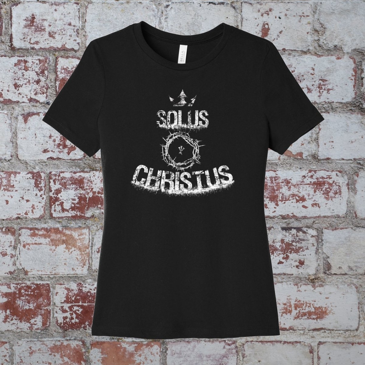 wshirt - Solus Christus Grunge - Womens Tee - The Reformed Sage - #reformed# - #reformed_gifts# - #christian_gifts#