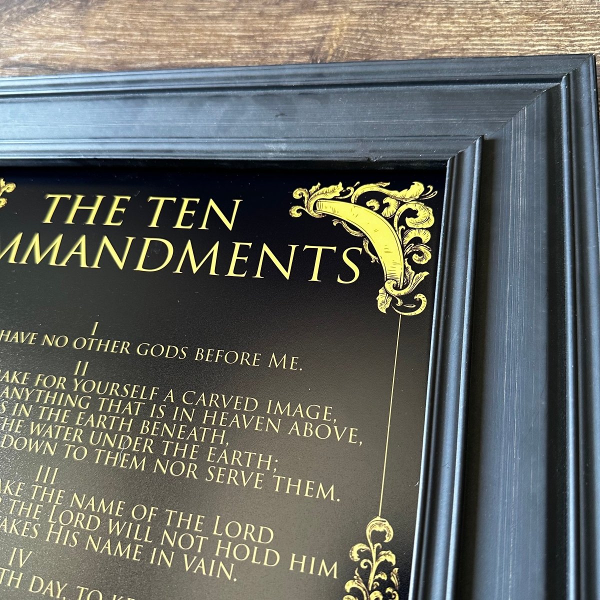 Ten Commandments purchases Hand-painted in Gold and Black on Rice or Silk Paper and framed