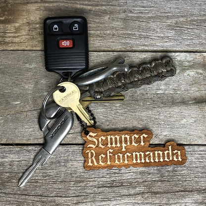 Keyring - Semper Reformanda - Keychain - The Reformed Sage - #reformed# - #reformed_gifts# - #christian_gifts#